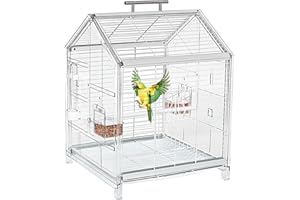 Small Bird Cage20.5 inch, Parrot Cage, Portable Bird Carrier, Travel Carrier Cage for Home, Outing, Pet Clinic, Temporary Pla