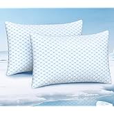 Favocama Cooling Pillow for Sleeping, Shredded Memory Foam Pillows Queen Size Set of 2, Double Sided Cooling Bed Pillows for Hot Sleepers, Side Back and Stomach Sleepers