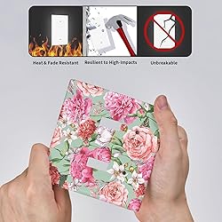 Moslion Pink Peony Flowers 2-Gang Switch Covers