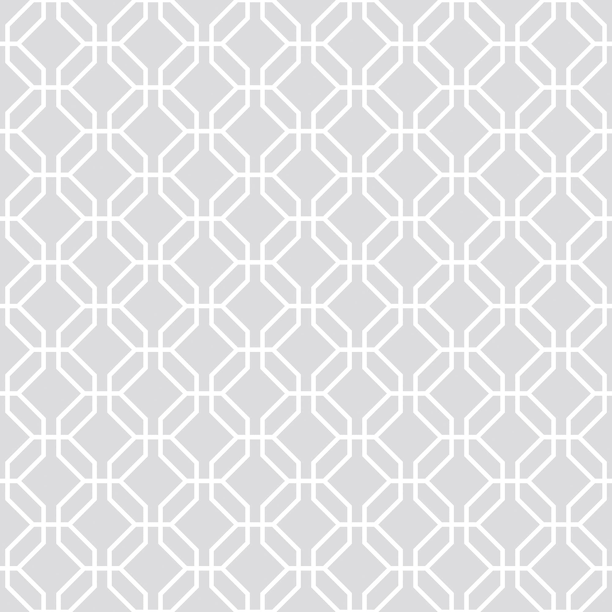 Galerie G78522 Secret Garden Trellis Negative Wallpaper, Grey/White, 10m x 53cm
