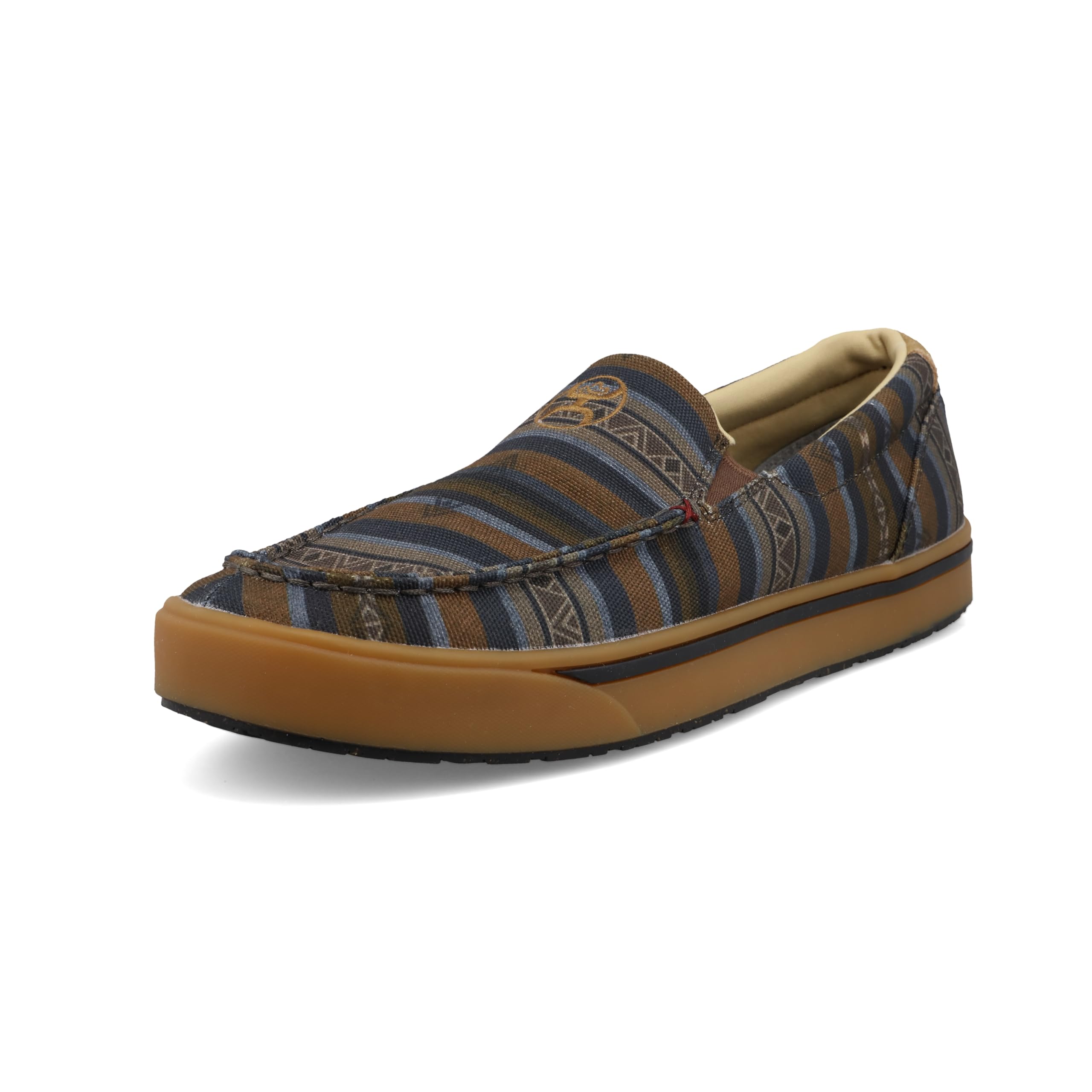Twisted X Men's Hooey Slip-On Loper, Moc Toe, Brown & Grey Serape, 7 W Image