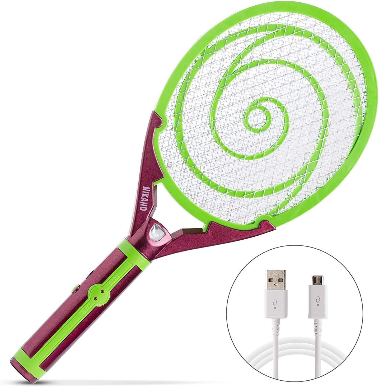 Nikаnd Electric Gnat Fly Insect Killer Swatter Bug Zapper Racket USB - Light Mosquito Trap Indoor & Outdoor Tennis Racquet Bug Zappers - Kill Fruit Flies Electronic Swatters Control Best for Camping