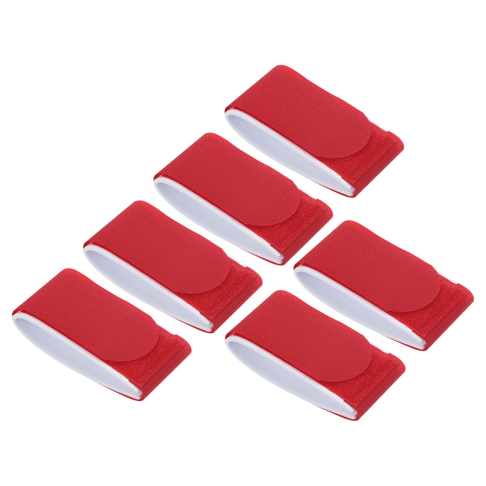 PATIKIL 45cmx5.5cm Ski Strap Fasteners, 6 Pack Adjustable Carrier Strap Ski Wraps Ski Accessories for Skis and Pole, Red