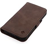 Porter Riley - Leather Case Compatible with iPhone 17 Pro. Premium Genuine Leather Stand/Cover/Wallet/Flip Case with Card Slots & Horizontal Stand (Chocolate Brown)