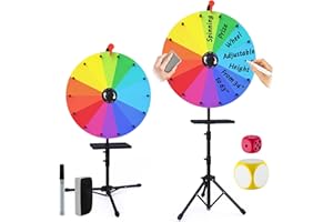 XIPENGKEJI Casino Prize Wheels,24 Inch Tabletop Spinning Prize Wheel, Spin Doodle Game Spinner, Storable Prize Wheel Spinner with Stand, Wheel of Fortune Game, Suitable for Family Games, Party Games