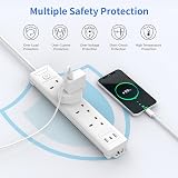 Mscien 3M Extension Lead with USB Slots 4 Way UK Plug 3 USB Wall Mount view 6