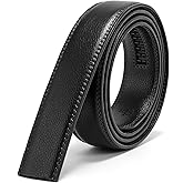 JASGOOD Men's Leather Ratchet Belt Strap without Buckle, Replacement Leather Belt Strap 35mm/1.38", Fit 40mm/1.57” buckle