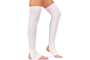 LyzerMia Womens Wool Leg Warmers Winter 28'' Thigh High Long Legwarmers 80s for Yoga Ballet Dance