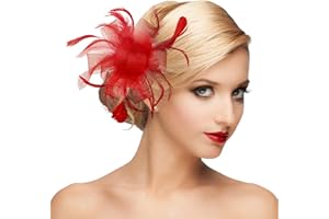 dressfan Womens Fascinator Hat Headpiece 20s Vintage Wedding Hair Accessories for Derby/Wedding/Cocktail/Tea Party