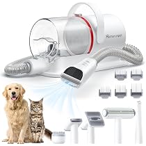 Dog Grooming Vacuum For Shedding - Low Noise Pet Hair Remover With Attachments