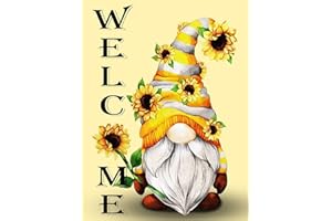 SUYALOO Gnome Diamond Painting Kits for Adults - 5D Diamond Art Kits for Adults Kids Beginner,DIY Welcome Sunflowers Diamond Painting Full Drill Round Rhinestone for Home Wall Decor Gifts 11.8X15.7inch