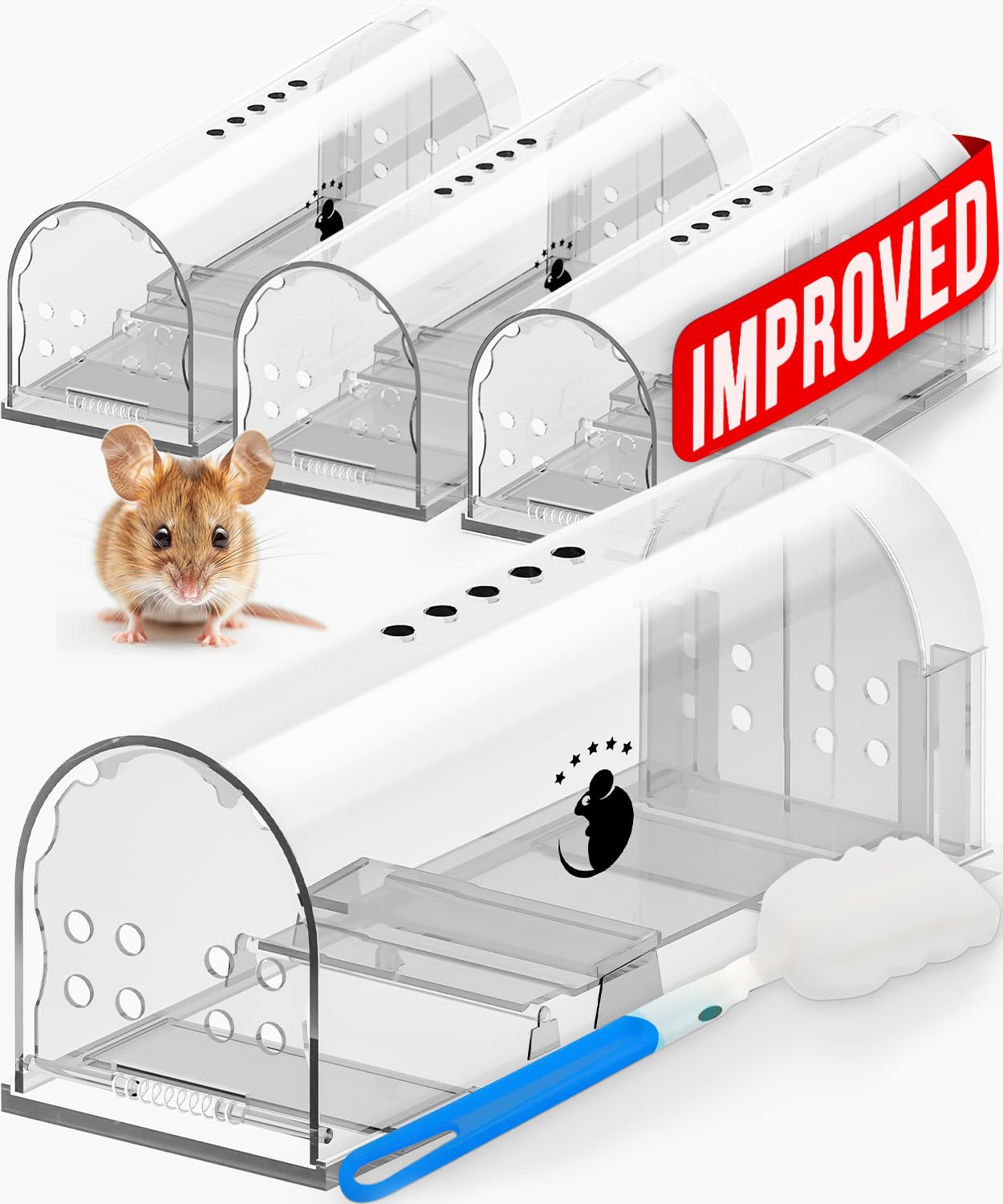 thumbnail image 2 of Fimax 2-Pack Humane Mouse Traps - Live Catch & Release, No Kill, Reusable, Indoor/Outdoor 2 of 4