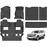 Wailtnb-All Weather Floor Mats & Cargo Liner for 2015-2020 Chevrolet Tahoe/GMC Yukon Custom Fit Chevrolet Tahoe Waterproof Durable Easy to Clean fit for 2015-2020 Tahoe Accessories for Tahoe Black