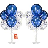 MYZSBRDM 2Set Blue Balloons Stand,Balloons Stands for Table,Blue Balloons Centerpieces for Tables for Birthday,Baby Shower,Wedding,Anniversary Table Party Decorations.(With light string)