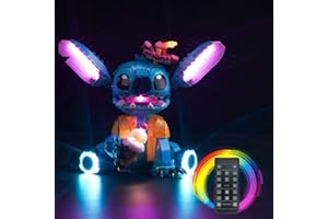 VONADO LED Light Kit Compatible with Lego Stitch 43249 Disney (No Models Only Light) Remote Control Creative Lighting Set Accessories Compatible with Lego Stitch 43249 Building Set 9 Year Old+