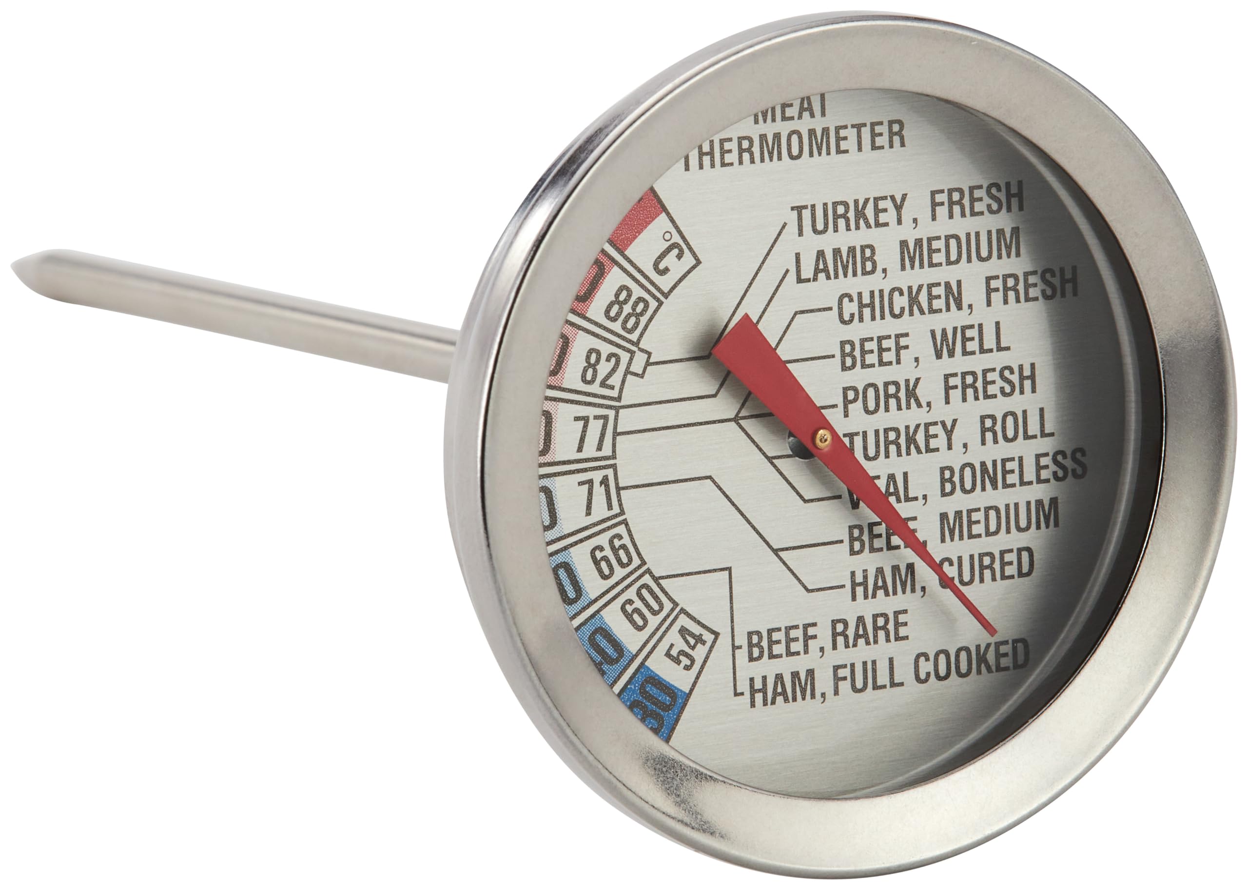 Judge TC64 Stainless Steel Meat Thermometer Probe, Centigrade 54° to 88°C or Fahrenheit 130° to 190°F