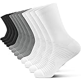 PAPLUS Compression Athletic Crew Socks (6 Pairs) for Men & Women