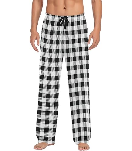 Amazon.com: Teal Turquoise Buffalo Plaid Mens Pajama Pants Blue