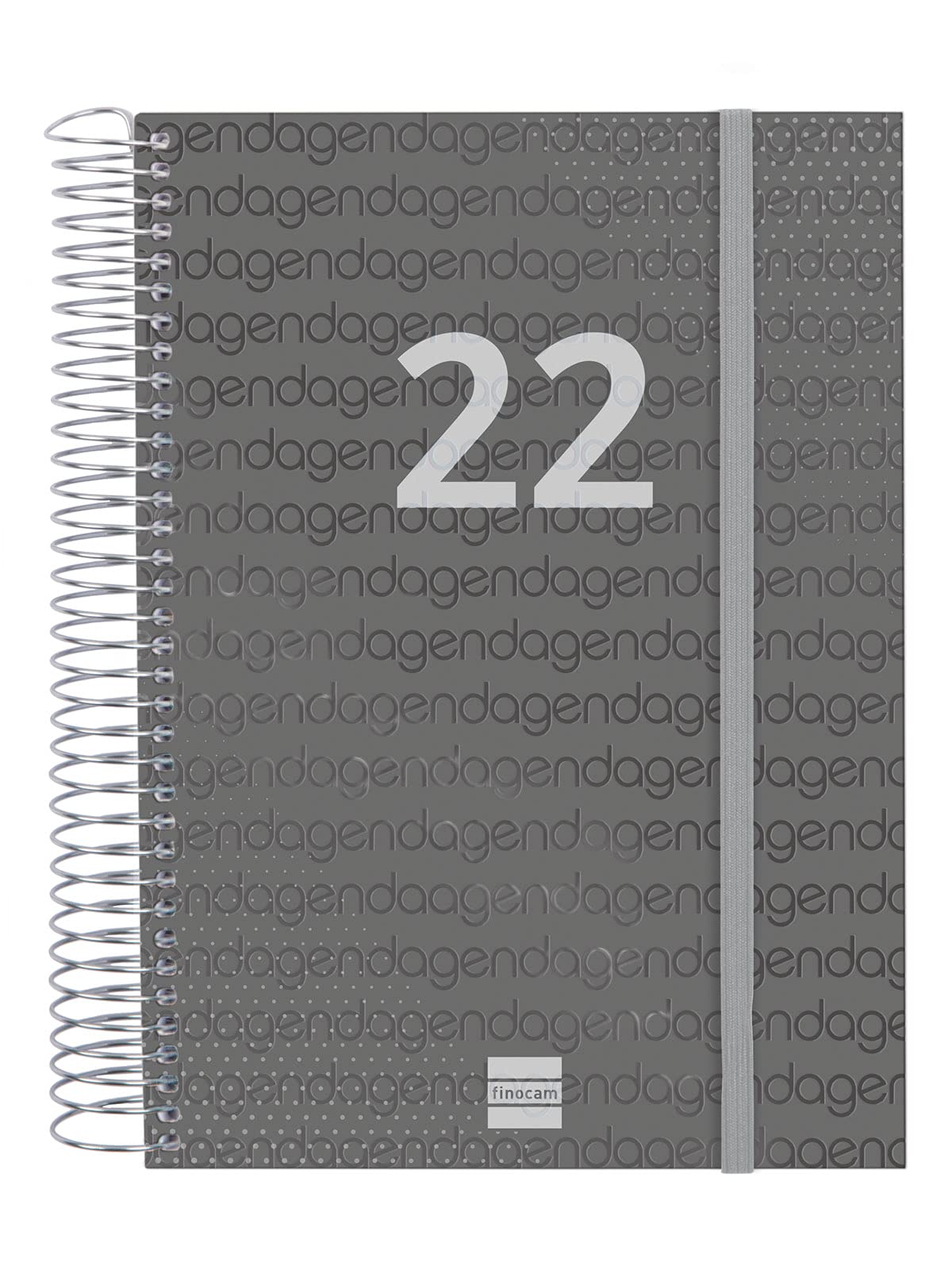 Finocam - Daily Diary 2022 from January 2022 to December 2022 (12 months) E10-155x212mm Spiral Year Black Italian