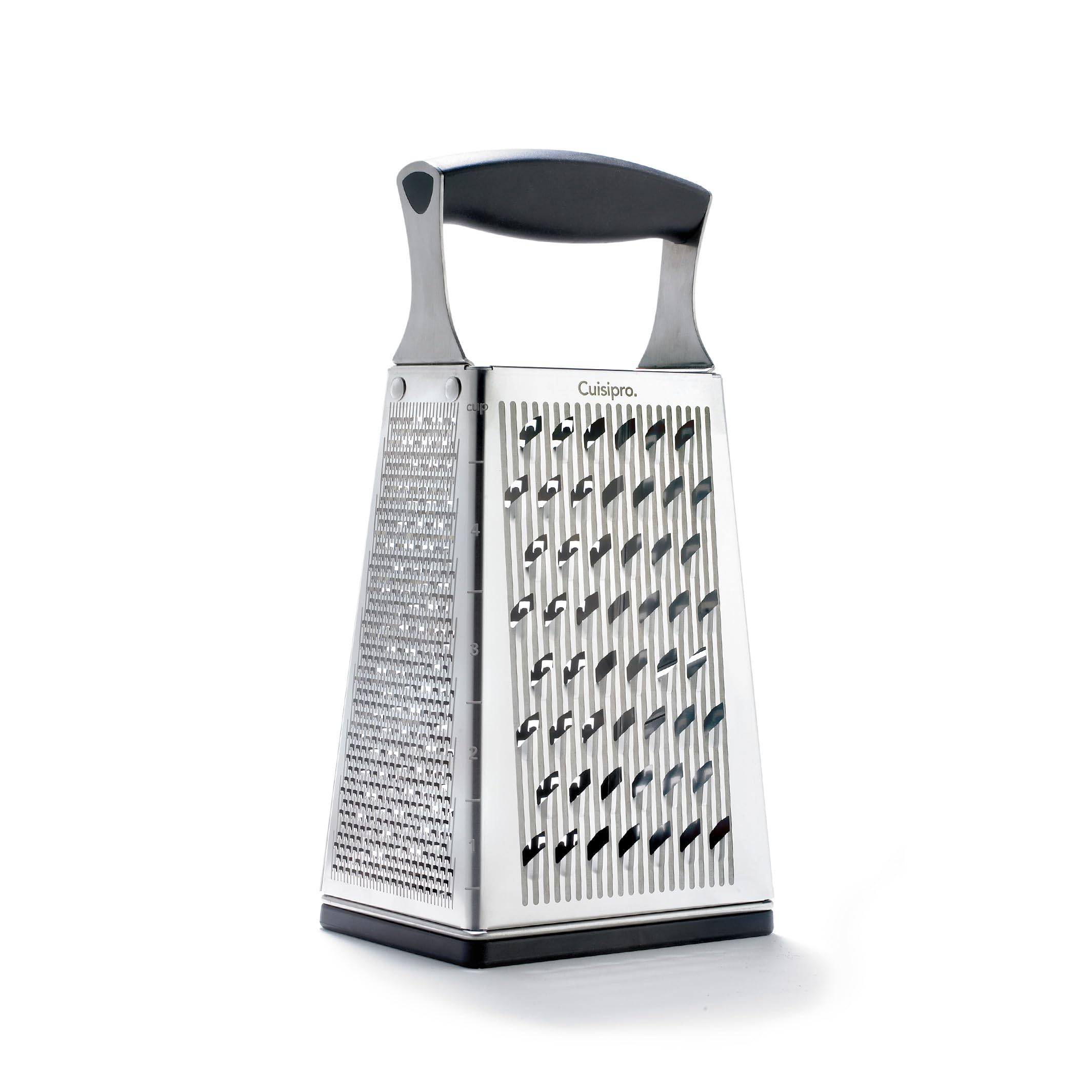 Cuisipro 4-Sided Box Grater, Sharp Stainless Steel, Non-Slip, Rust Resistant