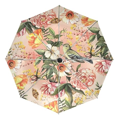 Umbrellas Mapolo Floral Windproof Foldable Rain Travel Canopy