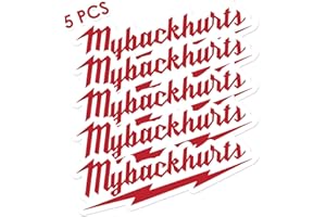 OCQOTAT My Back Hurts Stickers - Red Stickers Decals 2x2 Inches 5 Pcs for Hard Hat, Hat Box, Tool Box, Water Bottles, Welding Helmet, Laptop Box, Construction Worker Accessories, Mechanic Stickers