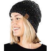Funky Junque Confetti Knit Beanie for Women – Colorful Slouchy Cute Beanies, Cable Knitted Womens Winter Hats, Cozy Fashion