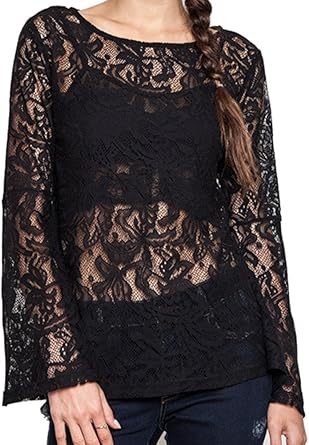 sheer bell sleeve top