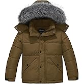 Wantdo Boy's Winter Coat Warm Puffer Jacket Waterproof Hooded Outerwear Jacket