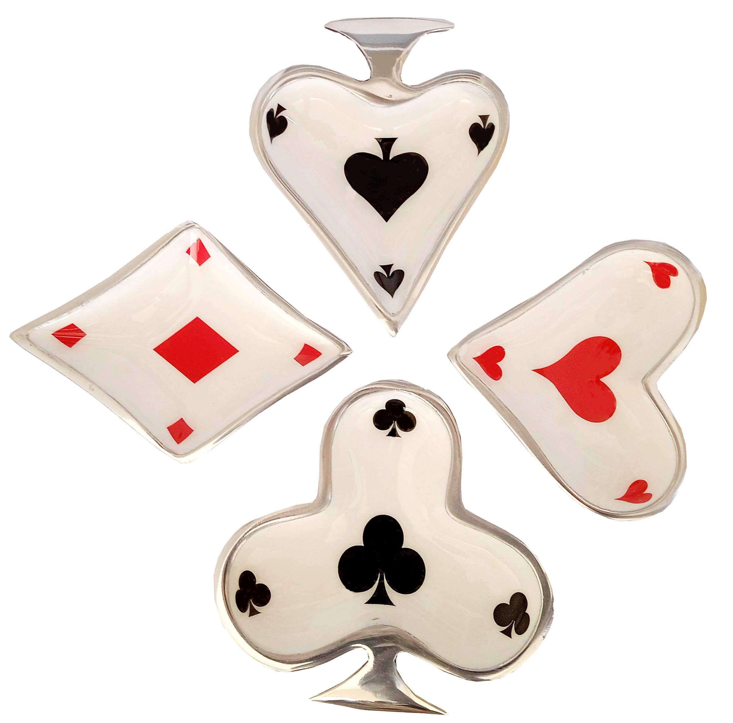 Purpledip Unique Serving Bowls Set: Poker Bridge Playing Cards Design; Table Décor Gift (11040)