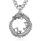CELESTIA Dragon Necklace for Men 925 Sterling Silver Dragon Pendant Jewelry Gift for Men Women Protection -24 Inch