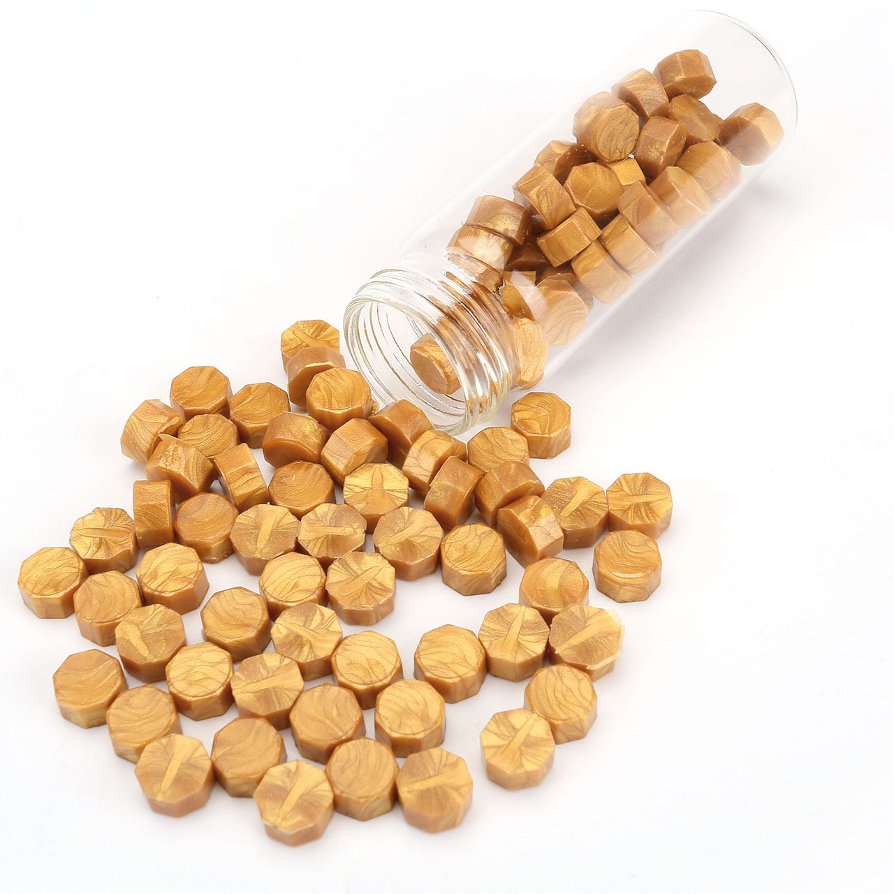 Gold Wax Seal Beads, Yoption 150 Pieces Octagon Sealing Wax Beads with