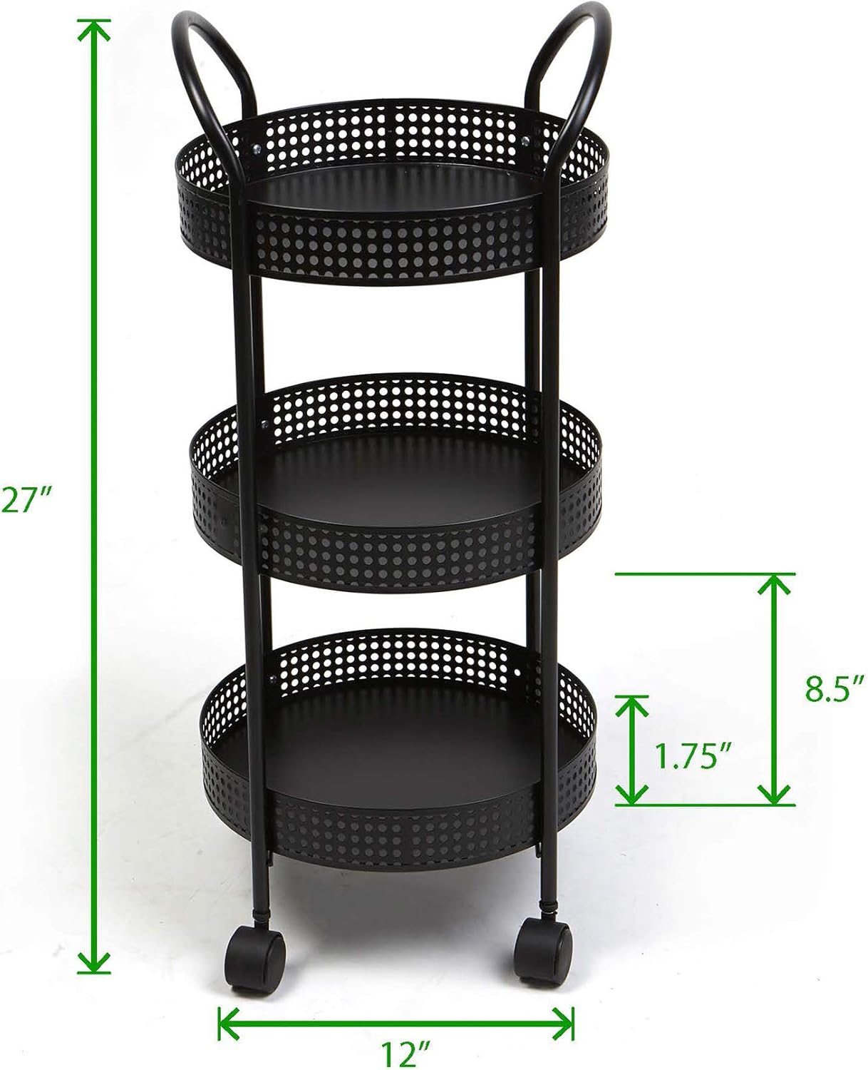 outdoor tea carts with wheels on Amazon Com Mind Reader 3 Tier Metal All Purpose Utility Cart With Wheels Black Kitchen Dining
