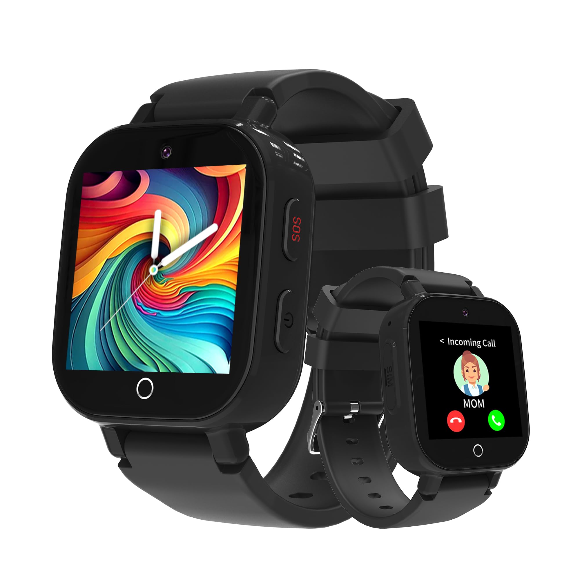 Phyulls 4G Kids Smart Watch Boys with GPS Tracker & Video Calling Texting, Waterproof Smartwatches Age 4-12, One-Key SOS Call Voice Chat WiFi Alarm Sport Pedometer GPS Tracker Watch