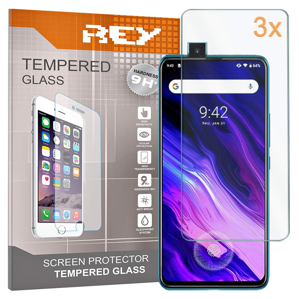 REY Screen Protector for UMIDIGI S5 PRO, Tempered Glass Film, Premium quality, Perfect protection for scratches, breaks, moisture, [Pack 3x]