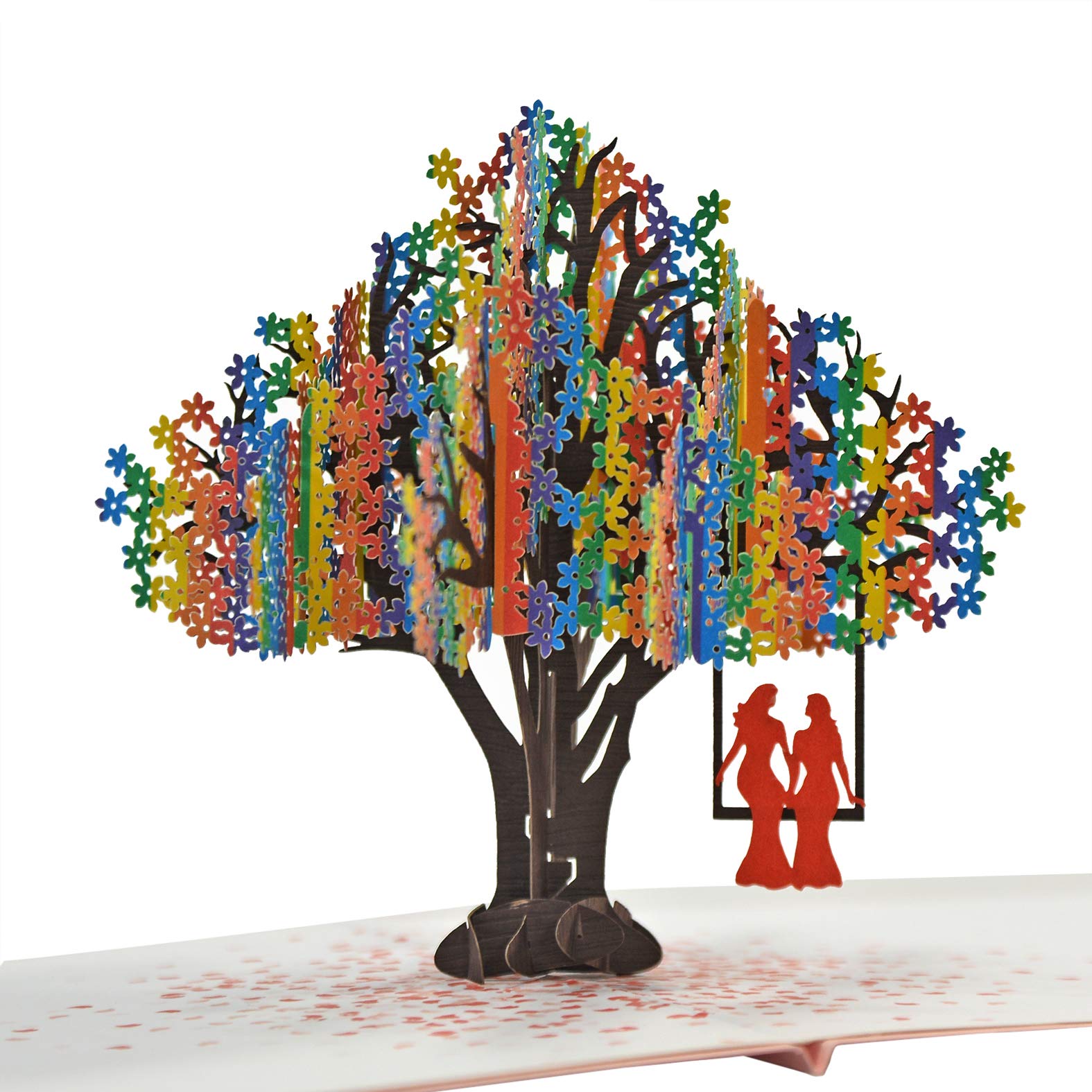 CUTPOPUP LGBT Couple Card, 3D Anniversary Card Pop Up (LGBT Lesbian Heart Tree) UK