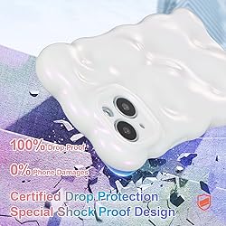UEEBAI Ripple Case for iPhone 14, Cute Silver Cover