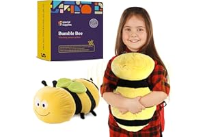 Special Supplies Bumble Bee Sensory Vibrating Pillow, Pressure Activated for Kids and Adults, Plush Minky Soft with Textured Therapy Stimulation Bumps. Size: 11 by 20 inches