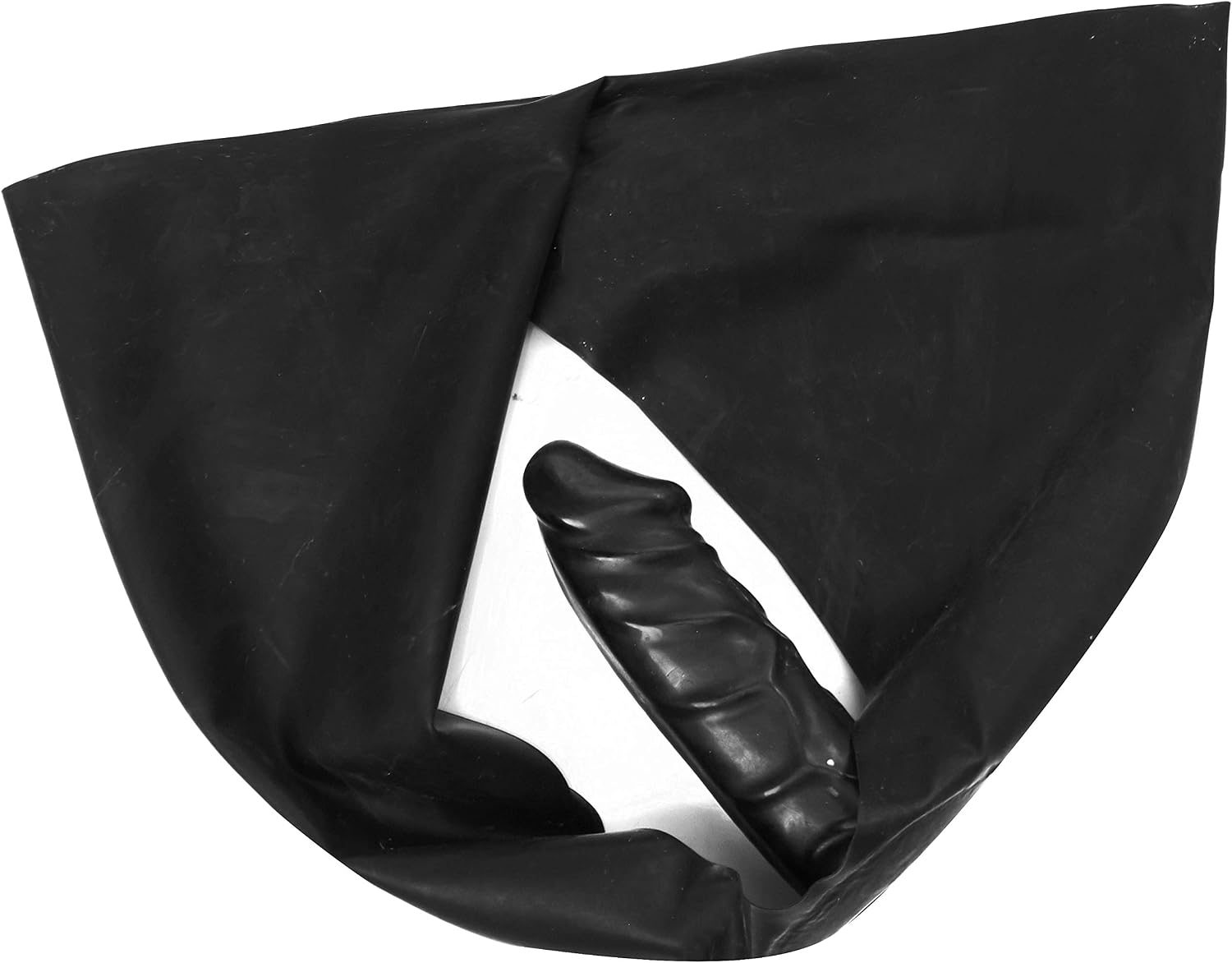 The Latex Collection Women's Latex Briefs Dildo Black-Small - Image 3