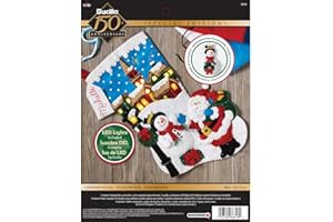 Bucilla 18-Inch Christmas Stocking Felt Appliqué Kit, 86818 Christmas Village
