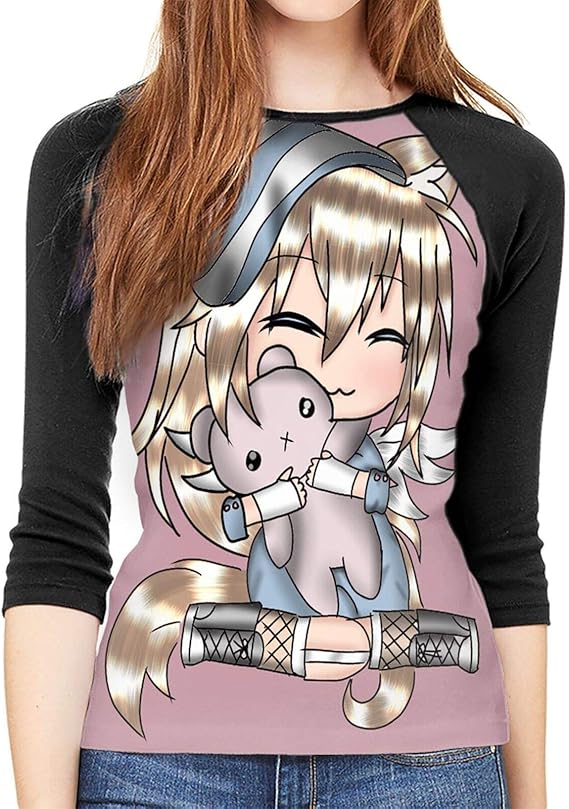 Gacha Life Stylish Cotton Crew Neck 3/4 Sleeve Jersey Shirt Baseball