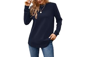 MISFAY Sweatshirts for Women Casual Long Sleeve Crewneck Shirts Tunic Tops