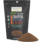Frontier Co-op Organic Fairtrade Ground Ceylon Cinnamon Powder, Refill for Shaker, Baking, Beverages, and Cooking, Kosher | 5.57 Ounce (Pack of 1)