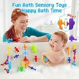Flnlano 30 Pcs Suction Bath Toys Set Silicone Sensory Fidget Toys for Kids view 3