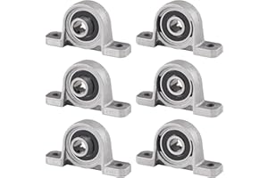 Diitao 6PCS KP08 ID8mm Mounted Flange Bearing Pillow Block Bearings Self Aligning Zinc Aluminum Alloy Support for Diameter 0.31"/8mm Linear Shaft Rod