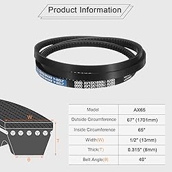 uxcell 4Pcs AX65 EPDM V-Belt, Raw Edge Cogged