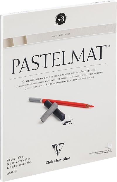 Clairefontaine Pastelmat Pad White 360g 24x30cm 12 Sheets