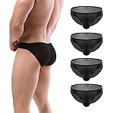 Summer Code Mens Bikini Briefs Soft Breathable Bulge Pouch Underwear Micro Mesh Panties Scrunch Butt Underpants