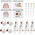 UAREHIBY 16 PCS Teacher Gifts in Bulk,Thank You Teacher Gifts With Makeup Bags,Teacher Appreciation Week Keychain,Bookmark Gifts for Teachers,Best Teacher Ever Pen Gifts,Christmas Gifts