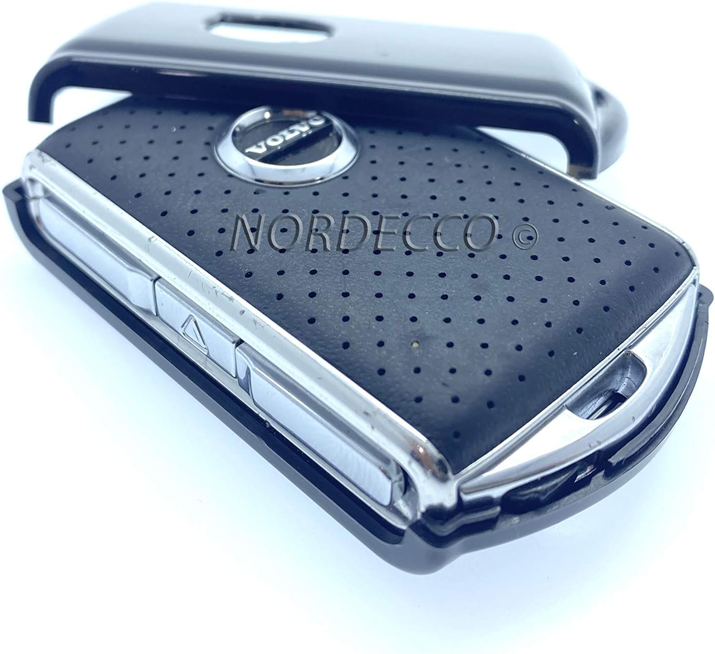 Nordecco High-Grade Metallic ABS Plastic 2 Piece Protective Case Compatible With VOLVO 4 Button Smart Keyless Fob Remote XC90 Fits Models 2018-20 XC40 XC60 XC90 V60 V90 S90 Hybrid (Black) - Image 4